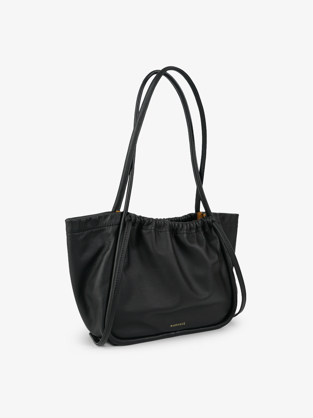 marroque papillon leather tote bag in Black