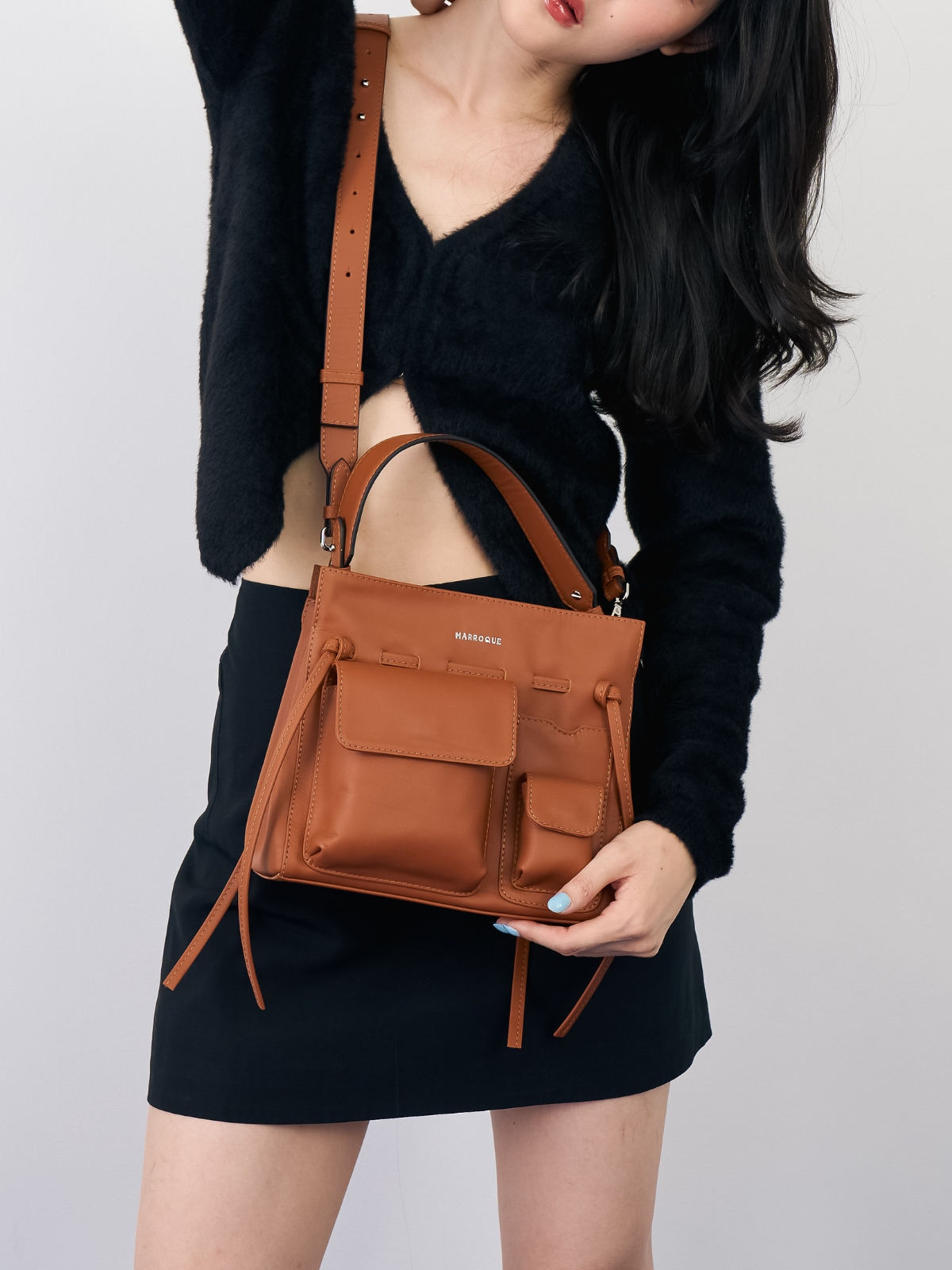 marroque-wendy23 in brick leather crossbody bag.